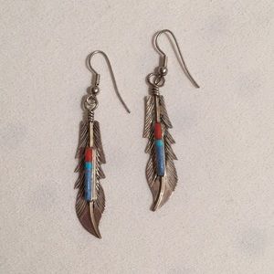 Sterling Silver Feather Earrings